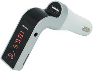 CAR G7 Bluetooth FM Transmitter With TF/USB Flash Drives Music Player Silver