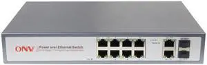 ONV-POE31108PFB 8*10/100M auto-sensing RJ45 ports + 2*Gigabit Combo TP/SFP Ports PoE switch