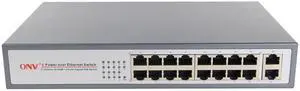 ONV-POE31016PA 16*10/100M PoE ports + 2* 10/100/1000M uplink ports IEEE802.3af/at PoE switch