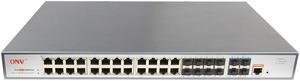 POE Switch ONV-POE36036PFM 24*10/100/1000M PoE RJ45 ports + 8*Gigabit SFP ports + 4*10G SFP+ ports compatible with both IEEE 802.3af/at standard.