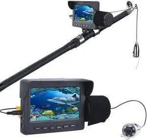 VisiPower 4.3" Inch Color Monitor Cable Length 30m/98ft 1000tvl Underwater Fishing Video Camera Kit 6 PCS White LED Lights for fishing