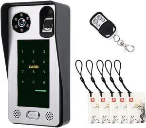 Fingerprint IC Card Video Door Phone Intercom Doorbell With  Door Access Control System Night Vision