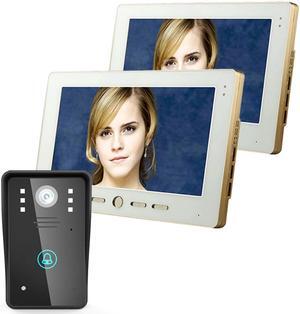2 Monitors 10 inch Video Door Phone Intercom Doorbell Touch Button Remote Unlock