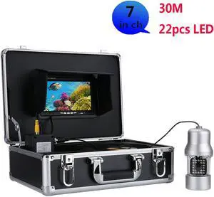 7 Inch Color Screen 30m Professional Underwater Fishing Video Camera Fish Finder Waterproof 22 LEDs 360 Degree Rotating Camera