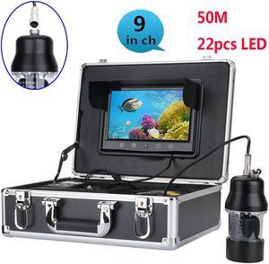 9 Inch DVR Recorder Color Screen 50m Professional Underwater Fishing Video Camera Fish Finder Waterproof 22 LEDs 360 Degree Rotating Camera