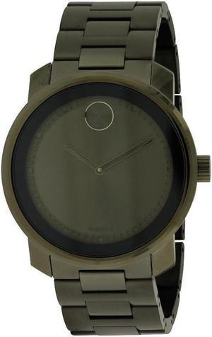 Movado Bold Mens Grey ION Plated Stainless Steel Band Swiss Quartz Watch 3600259