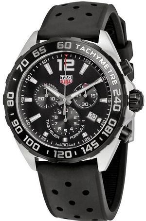TAG HEUER MEN'S FORMULA-1 43MM BLACK RUBBER BAND QUARTZ WATCH CAZ1010.FT8024