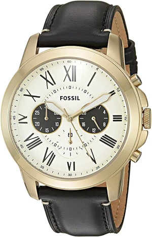FOSSIL MEN'S 44MM BLACK CALFSKIN BAND STEEL CASE QUARTZ WATCH FS5272 FOSSIL MEN'S 44MM BLACK CALFSKIN BAND STEEL CASE QUARTZ WATCH FS5272