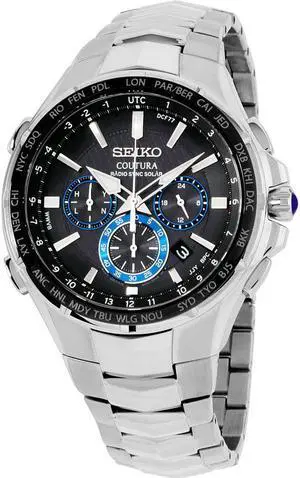 Seiko Solar Mens Coutura Perpetual Calendar Chronograph Black Dial Watch SSG009 Seiko Solar Mens Coutura Perpetual Calendar Chronograph Black Dial Watch SSG009
