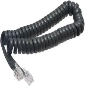 Panasonic Telephone 7 Ft Charcoal Gray Handset Cord Curly Cords for All Phone Brands
