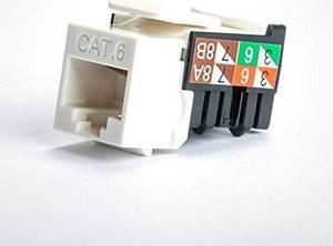 Vertical Cable CAT6 RJ45 Keystone Jack, V-Max Series - White Color - (25 pack) High Quality Data Outlet Female 352-V2710/WH/25