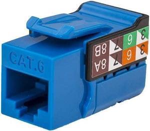 Vertical Cable CAT6 RJ45 Keystone Jack, V-Max Series - Blue Color - (25 pack)