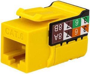 Vertical Cable CAT6 RJ45 Keystone Jack, V-Max Series - Yellow Color - (50 pack) 352-V2722/YL