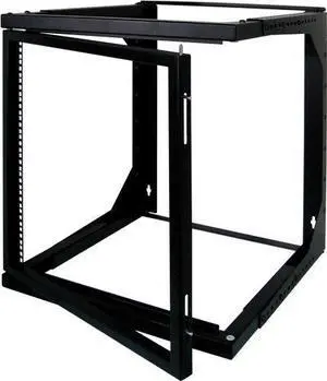 9U Open Wall Mount Frame Rack with Hinge - Adjustable Depth 18"-30"