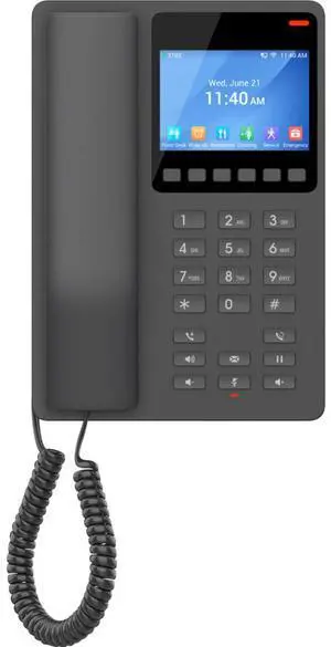 Grandstream Desktop Hotel Phone, 3.5" Color LCD, PoE, Black GHP631