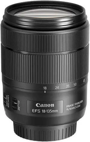 Canon EF-S 18-135mm f/3.5-5.6 Image Stabilization USM Lens (Black) (Renewed)