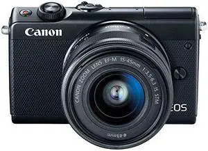 Canon EOS M100 Mirrorless Camera w/15-45mm Lens - Wi-Fi, Bluetooth, and NFC Enabled (Black) (Renewed)