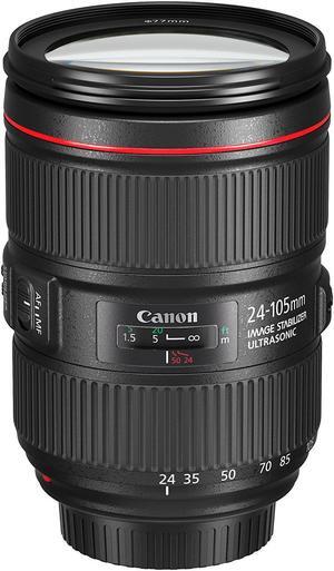 Canon 1380C002-cr EF 24-105mm f/4L is II USM Lens (Renewed), Black
