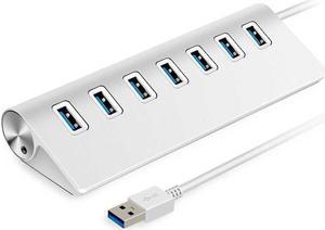 SANOXY 7-Port USB 3.0 Hub 5Gbps Aluminum Portable for PC Laptop Notebook Desktop