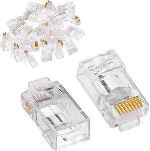 100pcs CAT6 Shielded RJ45 Pass Through Modular Plug Cable Connector End 8P8C