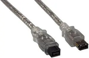 6ft IEEE 1394b FireWire 800 9-pin to 6-pin, Clear