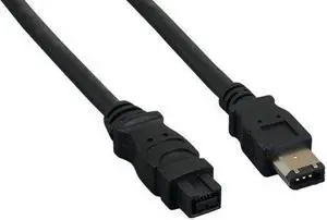 6ft IEEE 1394b FireWire 800 9-pin to 6-pin, Black