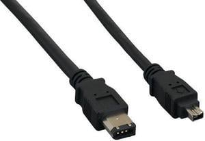 6ft IEEE 1394a FireWire 400 6-pin to 4-pin, Black