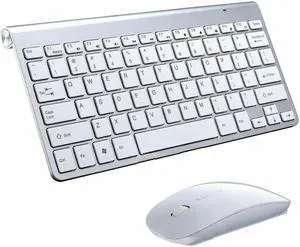 2.4G Compatible Mini Wireless Keyboard And Mouse Set Silver