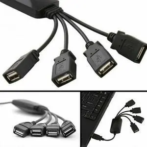 4 Port USB 2.0 High Speed Hub Octopus Splitter 480 Mbps for PC Laptop Notebook