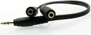 1.5 Feet 2 Female to 1 Male Gold Plated 3.5mm Audio Y Splitter