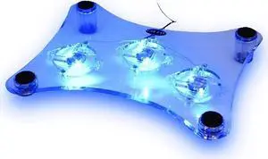 3 Fans USB Laptop Cooler Stand LED Light