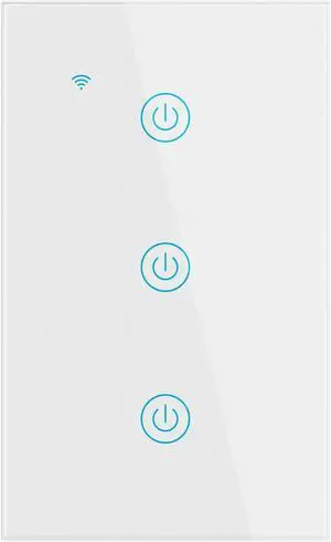 3 Gang WiFi Smart Wall Touch Light Switch Glass Panel For Alexa/Google APP
