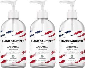 3 pack Gel Hand Sanitizer (Original/Fragrance Free) With Pump, 500ml each