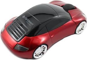 2.4GHz Wireless 3D Car Shape Optical Mouse USB Receiver (Red)