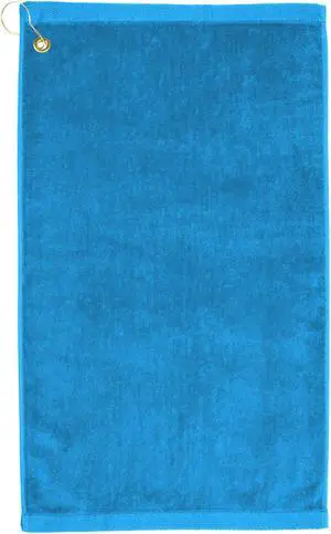 Premium 16 inch x 26 inch Velour Golf Towel with Corner Hook &Grommet Placement-Aqua