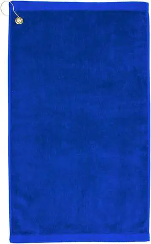 Premium 16 inch x 26 inch Velour Golf Towel with Corner Hook &Grommet Placement-Royal