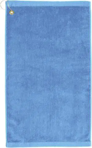 Premium 16 inch x 26 inch Velour Golf Towel with Corner Hook &Grommet Placement-Sky Blue