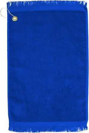 Premium Fringed Velour Golf Towel with Corner Hook &Grommet Placement-Royal