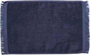 Premium Fringed Velour Spirit & Sport Towel 11 inch x18 inch Navy