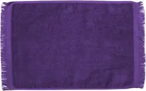 Premium Fringed Velour Spirit & Sport Towel 11 inch x18 inch Purple