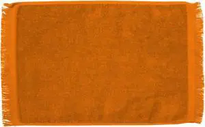 Premium Fringed Velour Spirit & Sport Towel 11 inch x18 inch Orange