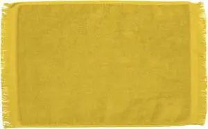 Premium Fringed Velour Spirit & Sport Towel 11 inch x18 inch Yellow