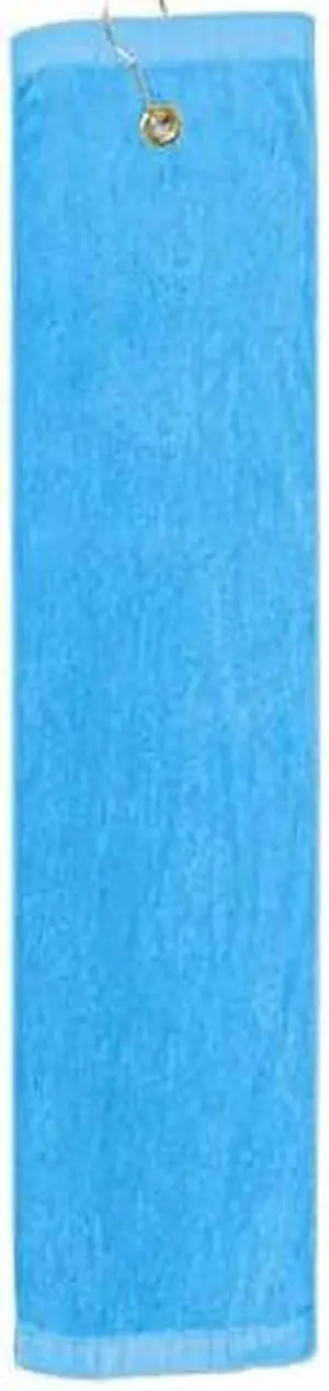 Premium 16 inch x 26 inch Velour Golf Towel with Tri-fold Hook & Grommet Placement-Aqua