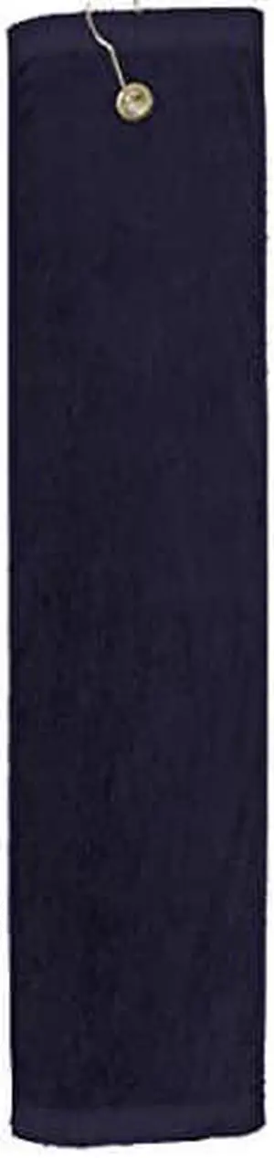 Premium 16 inch x 26 inch Velour Golf Towel with Tri-fold Hook & Grommet Placement-Black