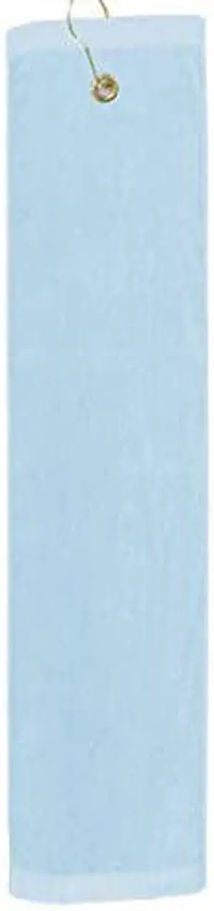 Premium 16 inch x 26 inch Velour Golf Towel with Tri-fold Hook & Grommet Placement-Light Blue