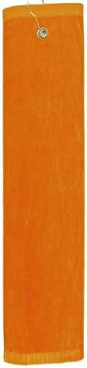 Premium 16 inch x 26 inch Velour Golf Towel with Tri-fold Hook & Grommet Placement-Orange