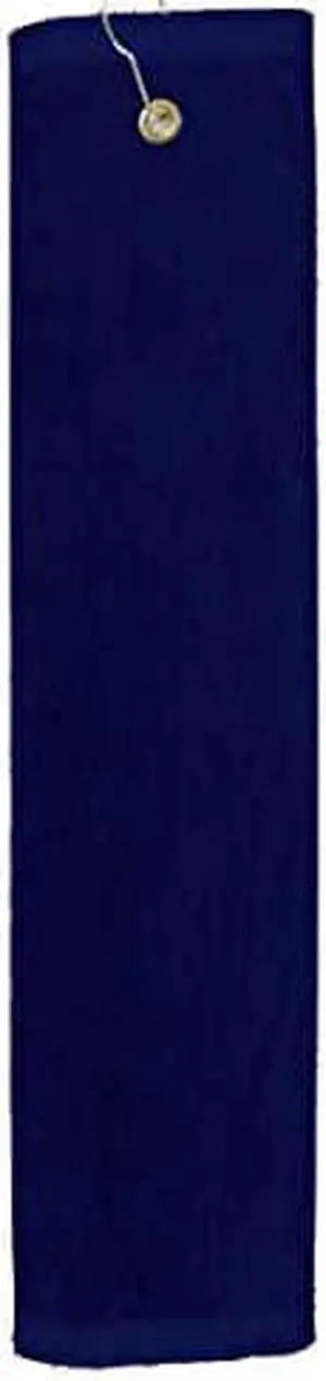 Premium 16 inch x 26 inch Velour Golf Towel with Tri-fold Hook & Grommet Placement-Navy