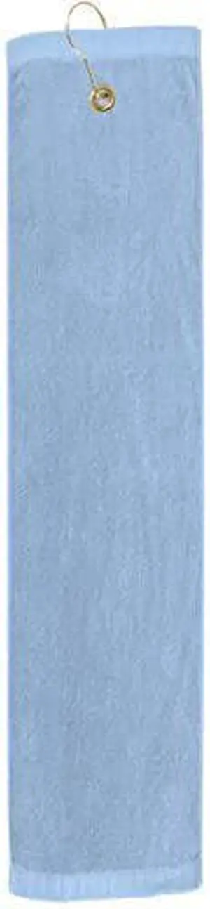 Premium 16 inch x 26 inch Velour Golf Towel with Tri-fold Hook & Grommet Placement-Sky Blue