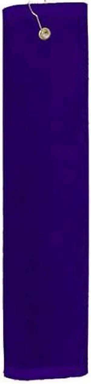 Premium 16 inch x 26 inch Velour Golf Towel with Tri-fold Hook & Grommet Placement-Purple