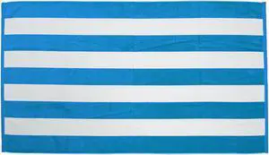 TowelSoft Premium Cabana Stripe Velour Beach Towel 35 inch x 60 inch-Aqua